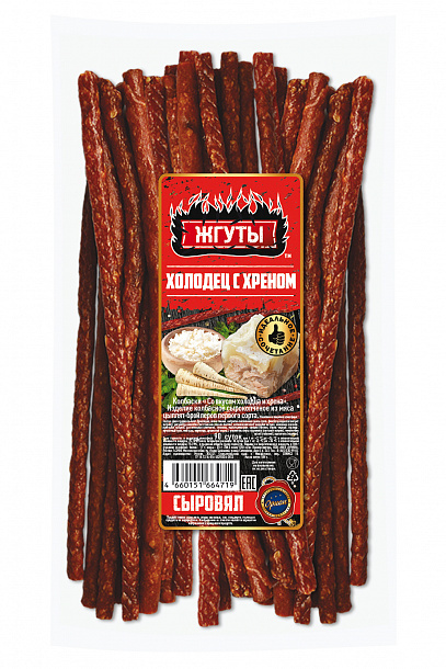 МГС Жгуты "Со вкусом холодца и хрена" с/к из мяса птицы 1 с охл (500г), шт