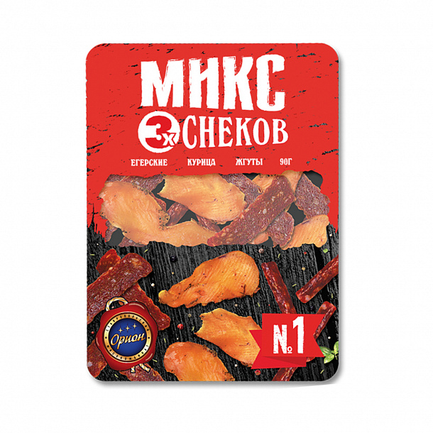 МИКС 3-х СНЕКОВ (90 гр) прод. с/к охл. из мяса пт.,шт