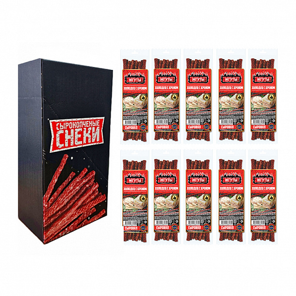 МГС Жгуты "Со вкусом холодца и хрена" с/к из мяса птицы охл 1 с (80г), шт 1