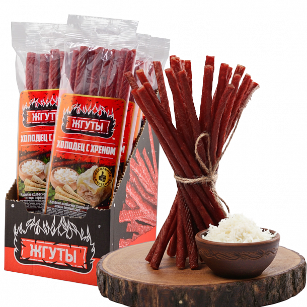 МГС Жгуты "Со вкусом холодца и хрена" с/к из мяса птицы охл 1 с (80г), шт